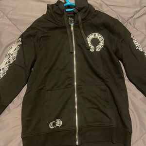 Chrome Hearts Horseshoe Floral Cross-Sleeve Zip Up